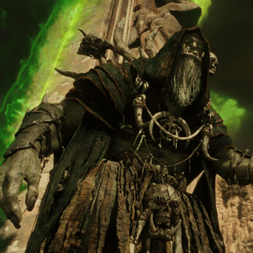 A warlock entity surrounded by fel energy